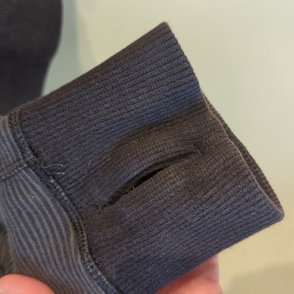 Lululemon Bliss Break Zip Up Hoodie Washed Black Gray Striped Thumbholes Pockets - Picture 2 of 11